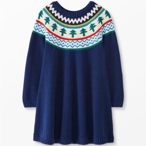 Hanna Andersson Fairisle sweater dress in winter solstice